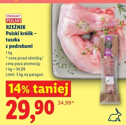 Królik Polski tuszka z podrobami promocja w Lidl