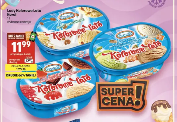Lody bakaliowe Kolorowe Lato promocja w Delikatesy Centrum
