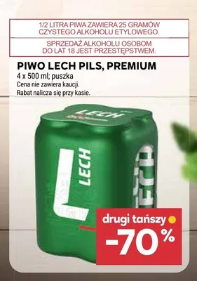 Piwo Lech Pils Premium 4-pak 500 ml promocja w Stokrotka