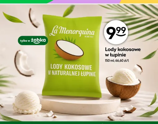 Lody kokosowe w naturalnej łupinie La Menorquina promocja w Żabka