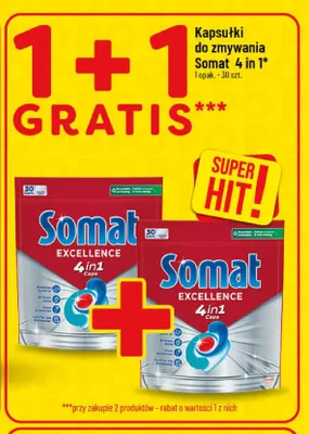 Kapsułki do zmywania Somat Excellence 4in1 promocja w POLOmarket