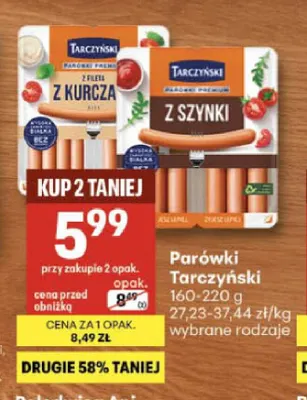 Parówki z piersi kurczaka Tarczyński promocja w Delikatesy Centrum