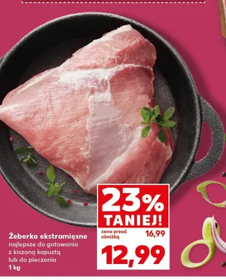 Żeberka ekstramięsne najlepsze do gotowania z kiszoną kapustą lub do pieczenia promocja w Kaufland