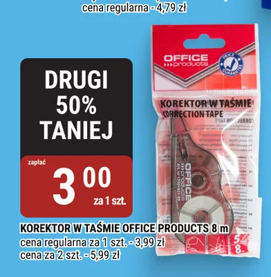 Korektor w taśmie Office Products 8 m promocja w bi1