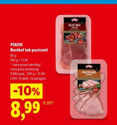 Rostbef wołowy Premium Pikok promocja w Lidl