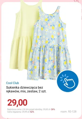 Sukienka dziewczęca bez rękawów Cool Club 2-pak promocja w Smyk