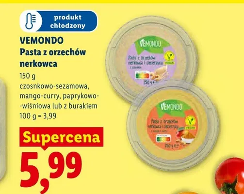 Pasta z orzechów nerkowca Vemondo czosnkowo-sezamowa promocja w Lidl