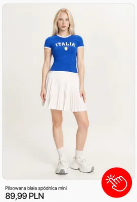 Spódnica mini plisowana biała Cropp promocja w Cropp