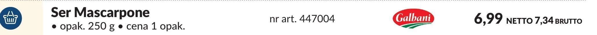Ser Mascarpone Galbani promocja w Makro