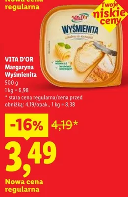 Margaryna Wyśmienita VITA D'OR promocja w Lidl