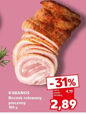 Boczek rolowany pieczony Kabanos promocja w Kaufland