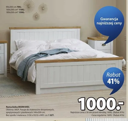 Rama łóżka MARKSKEL 140x200cm promocja w Jysk