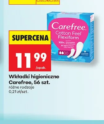 Wkładki higieniczne Carefree promocja w Biedronka