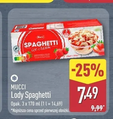 Lody Spaghetti Mucci promocja w Aldi