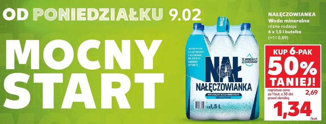 Woda mineralna różne rodzaje 6x1.5l promocja w Kaufland
