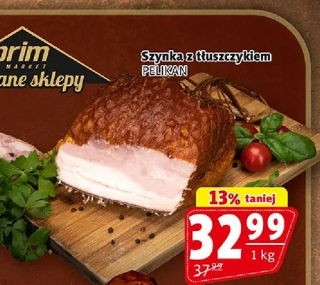 Szynka z tłuszczykiem Pelikan promocja w Prim Market