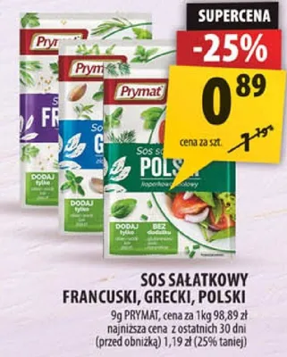 Sos sałatkowy grecki Prymat promocja w Arhelan