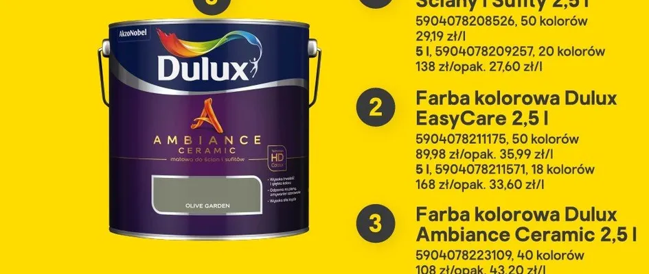 Farba kolorowa Dulux Ambiance Ceramic 2,5 l promocja w Castorama