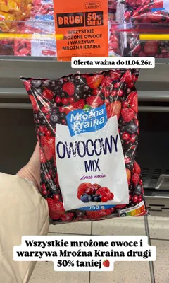 Wszystkie mrożone owoce i warzywa Mroźna Kraina DRUGIE -50% promocja w Biedronka