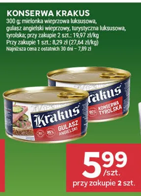 Konserwa krakus gulasz angielski wieprzowy promocja w Stokrotka