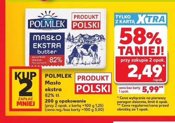 Masło ekstra Polmlek promocja w Kaufland
