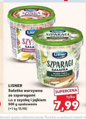 Sałatka warzywna z szynką i jajkiem Lisner promocja w Kaufland