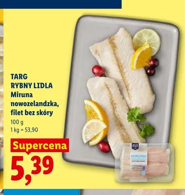 Miruna nowozelandzka filet bez skóry Targ Rybny Lidla promocja w Lidl