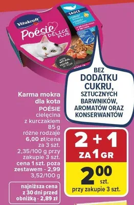 Karma mokra dla kota Vitakraft Poésie z kurczakiem, cielęciną różne rodzaje 85 g promocja w Carrefour