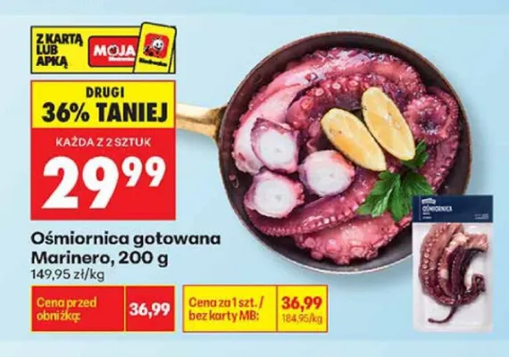 Ośmiornica gotowana Marinero promocja w Biedronka