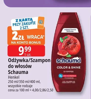 Odżywka do włosów Schauma Color & Shine promocja w Leclerc