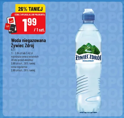 Woda niegazowana Żywiec Zdrój promocja w POLOmarket