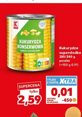 Kukurydza supersłodka K-Classic promocja w Kaufland