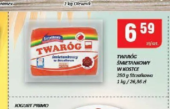 Twaróg śmietankowy w kostce Strzałkowo promocja w Chorten