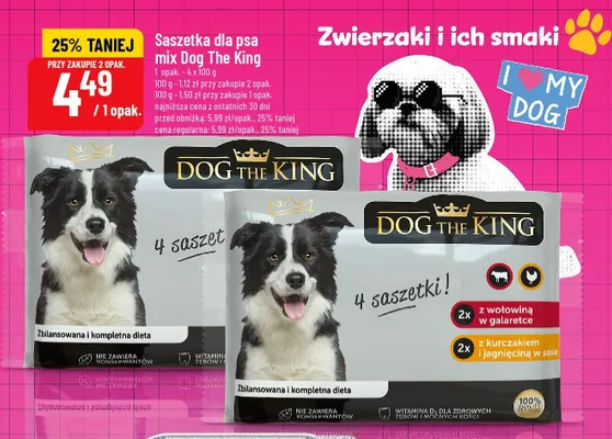 Saszetka dla psa mix Dog The King promocja w POLOmarket