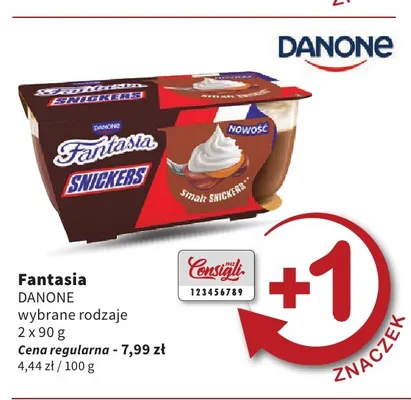 Jogurt Fantasia Danone smak Snickers promocja w Intermarche