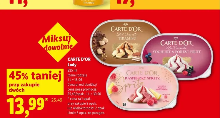 Lody Carte D'Or Raspberry Spritz promocja w Lidl