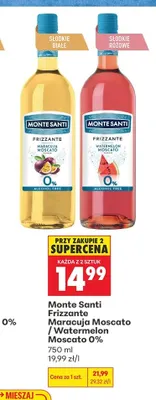Wino bezalkoholowe Monte Santi Frizzante Maracuja Moscato promocja w Biedronka