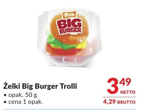 Żelki Big Burger Trolli promocja w Makro