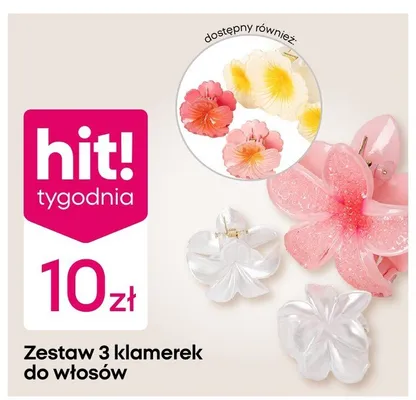 Zestaw 3 klamerek do włosów promocja w Pepco
