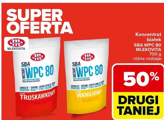 Koncentrat białek SBA Instant WPC 80 waniliowy promocja w Carrefour Market