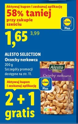 Orzechy nerkowca Alesto Selection promocja w Lidl