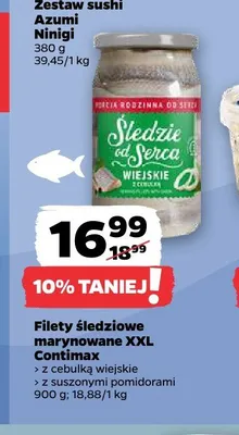 Filety śledziowe marynowane XXL Contimax z cebulką wiejskie promocja w Netto