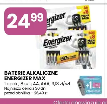 Baterie alkaliczne Energizer Max Aa promocja w Stokrotka