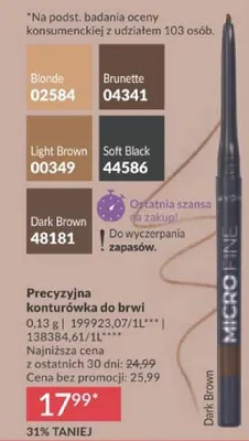 Precyzyjna konturówka do brwi Dark Brown promocja w AVON