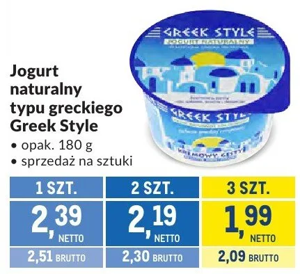 Jogurt naturalny typu greckiego Greek Style promocja w Makro