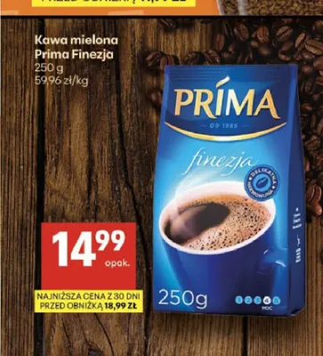 Kawa mielona Prima Finezja promocja w Delikatesy Centrum