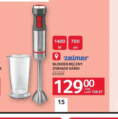 Blender ręczny ZELMER ZHB4650 VARIO promocja w Selgros