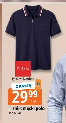 T-shirt męski polo Tissaia promocja w Leclerc