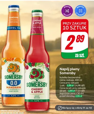 Napój piwny Somersby Cherry & Apple promocja w Dino