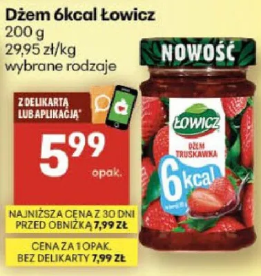 Dżem 6kcal Łowicz promocja w Delikatesy Centrum